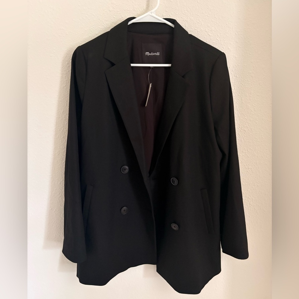 Madewell Black Double-Breasted Blazer - Medium, NWT